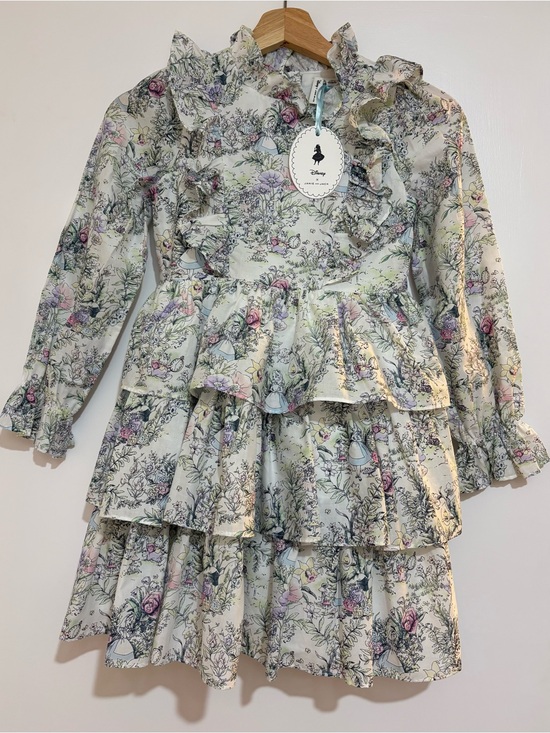 Janie and Jack Other - NWT Janie and Jack x Disney Alice In Wonderland Long Sleeve Ruffle Tiered Dress